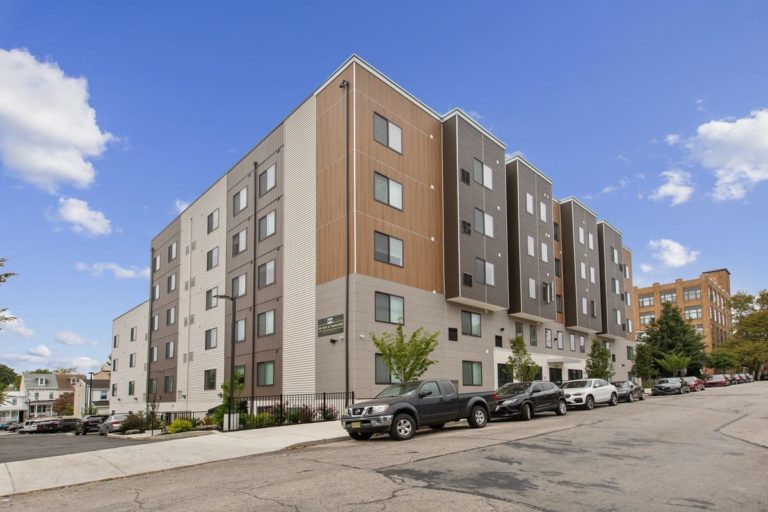 Street view of The View at Manayunk apartment building at 4136 Mitchell St, Philadelphia