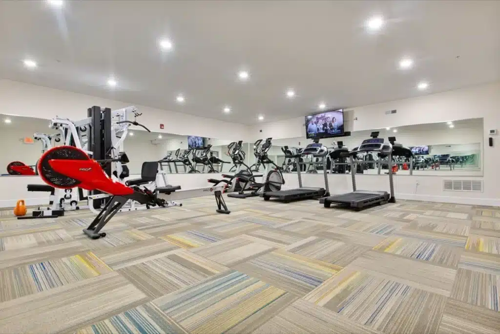 modern gym interior near apartment