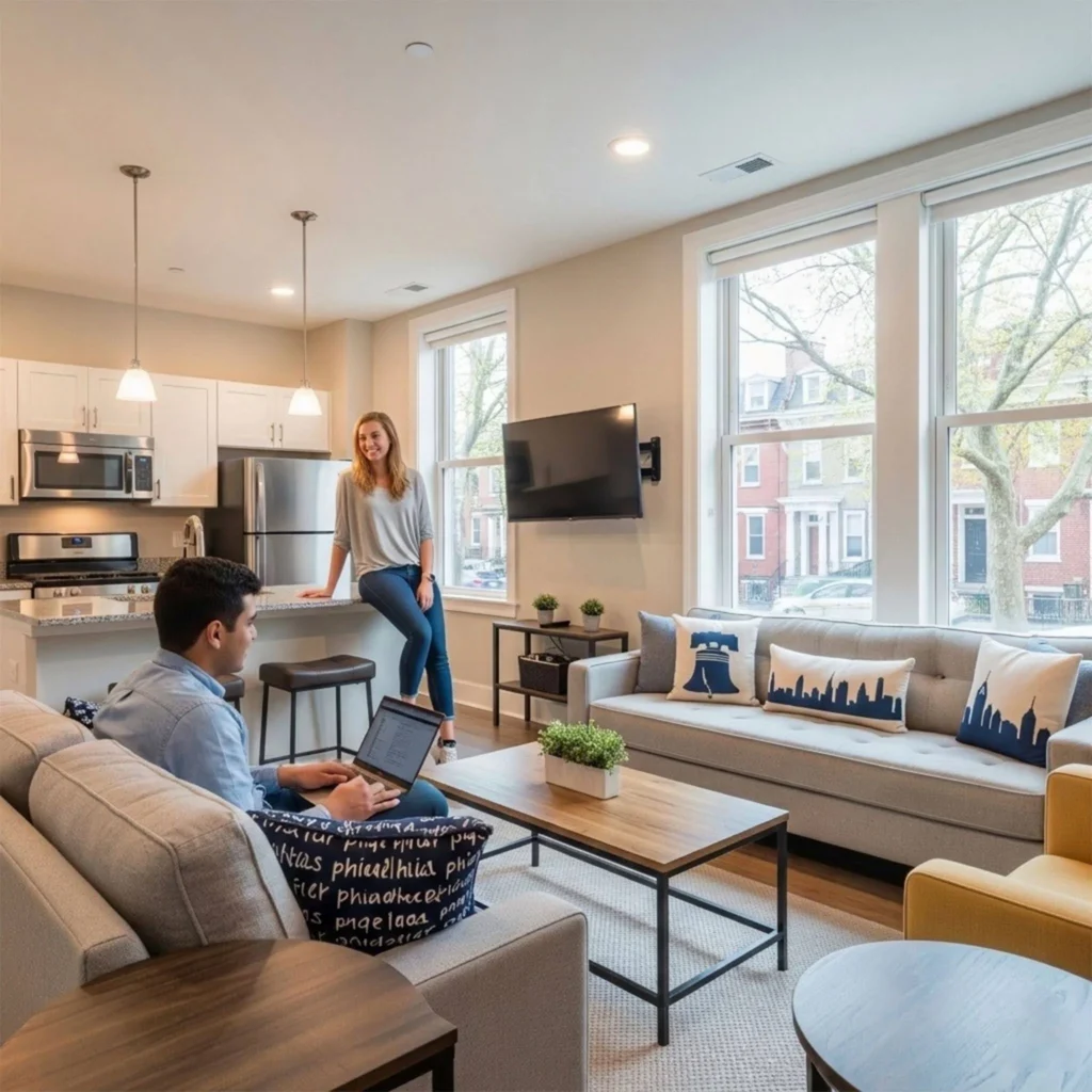 roommates sharing apartment in Philadelphia